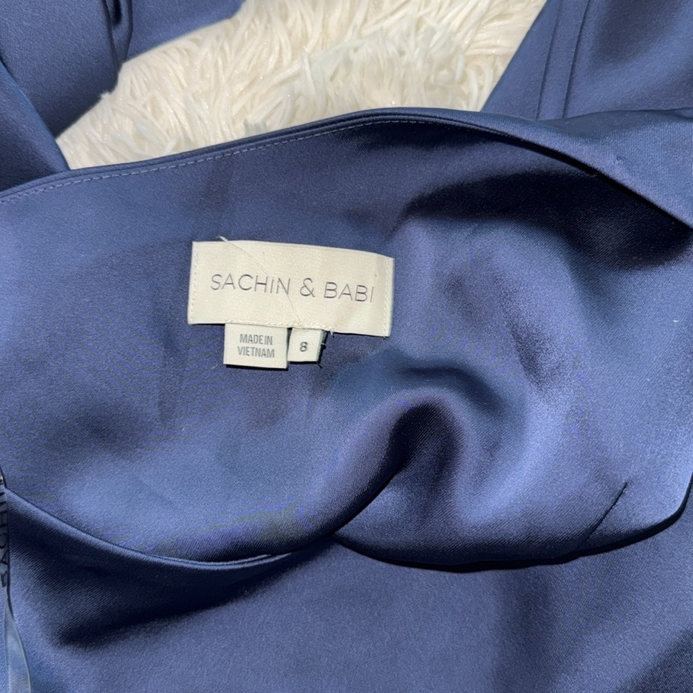 NWOT BHLDN Sachin + Babi Aubrey Satin One-Shoulder Gown Size 8 - Picture 5 of 6